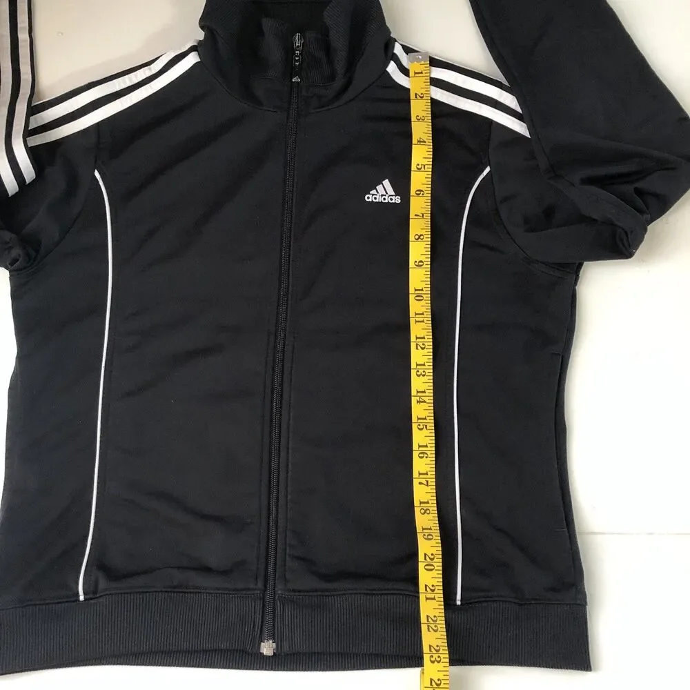 Vintage Adidas track jacket Black 3 Stripes Medium